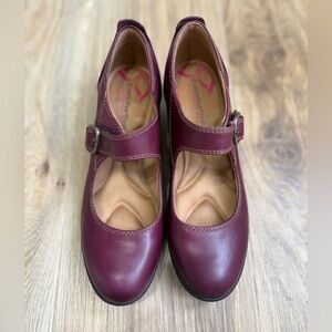 Comfortiva Womens 10M Quanita Burgundy Mary Jane Pumps Block Heel Leather LNC